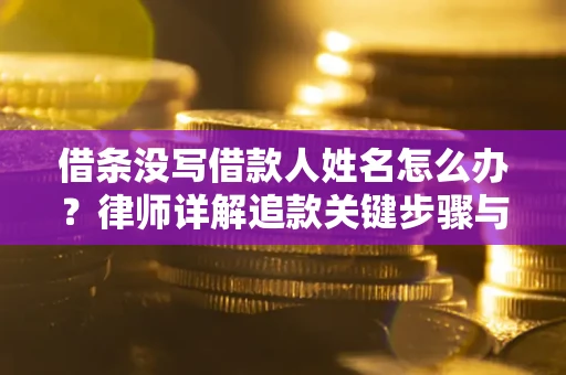 武汉借条没写借款人姓名怎么办？律师详解追款关键步骤与证据链构建