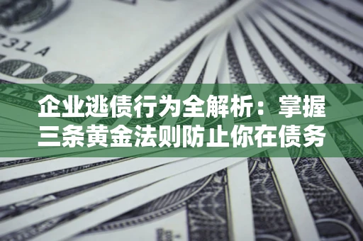 武汉企业逃债行为全解析：掌握三条黄金法则防止你在债务乱局中“踩雷”