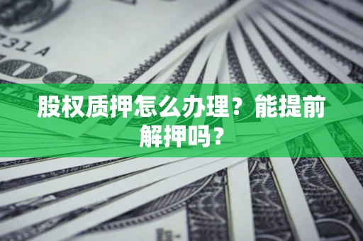 武汉股权质押怎么办理？能提前解押吗？